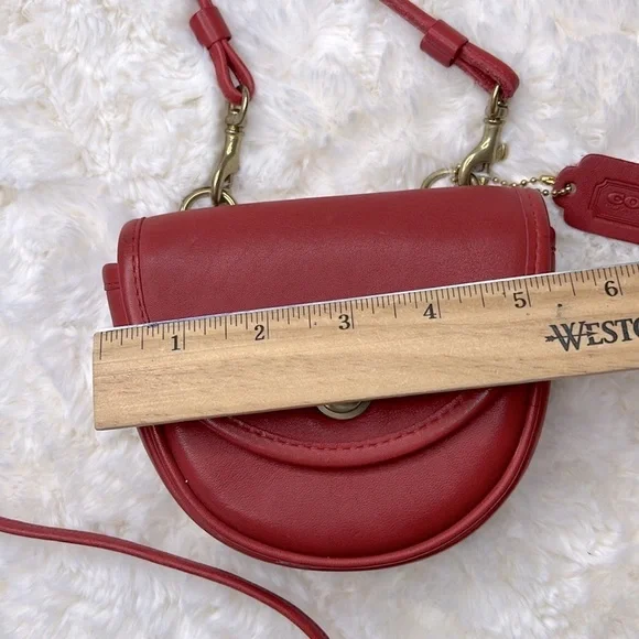 COACH l VINTAGE Red Leather Mini Belt Pouch Original Retro 80's 052-0152  USA - Picture 2 of 13